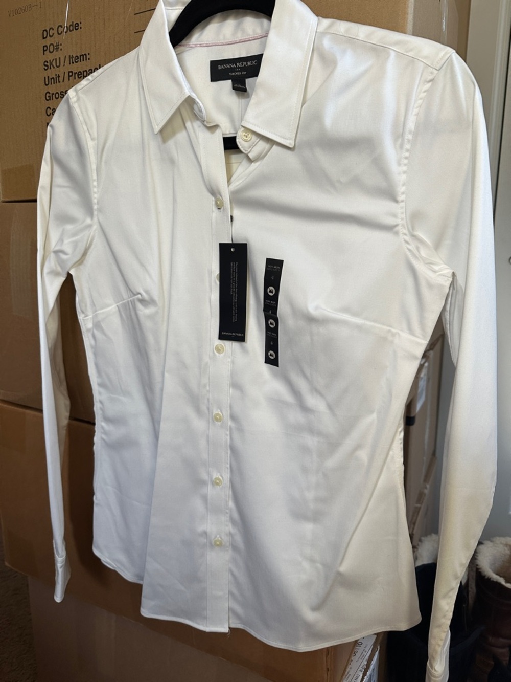 Banana Republic Factory Women’s White Tailored Fit Dress Shirt